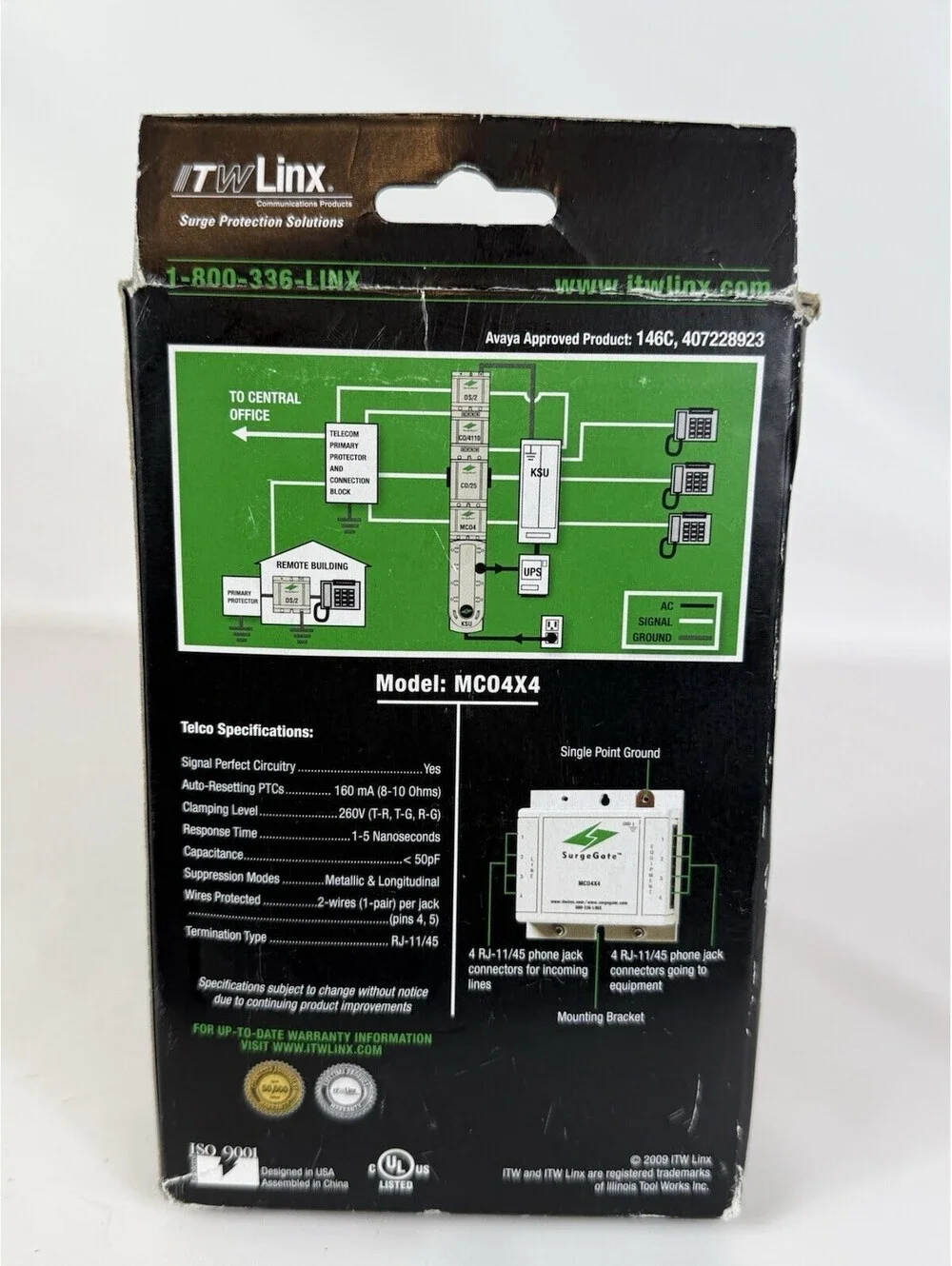 SurgeGate MC04X4 Signal Line 8 Wire Protection Module